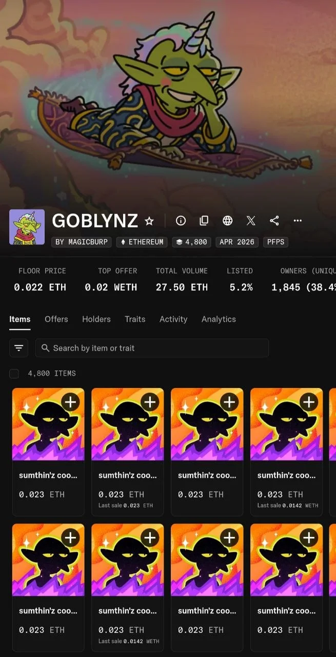 GOBLYNZ NFT Launch: Free Mint Trading Volume Surges