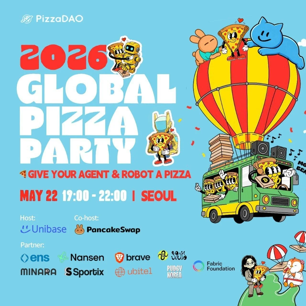 Unibase & PancakeSwap Global Pizza Party Seoul 2026