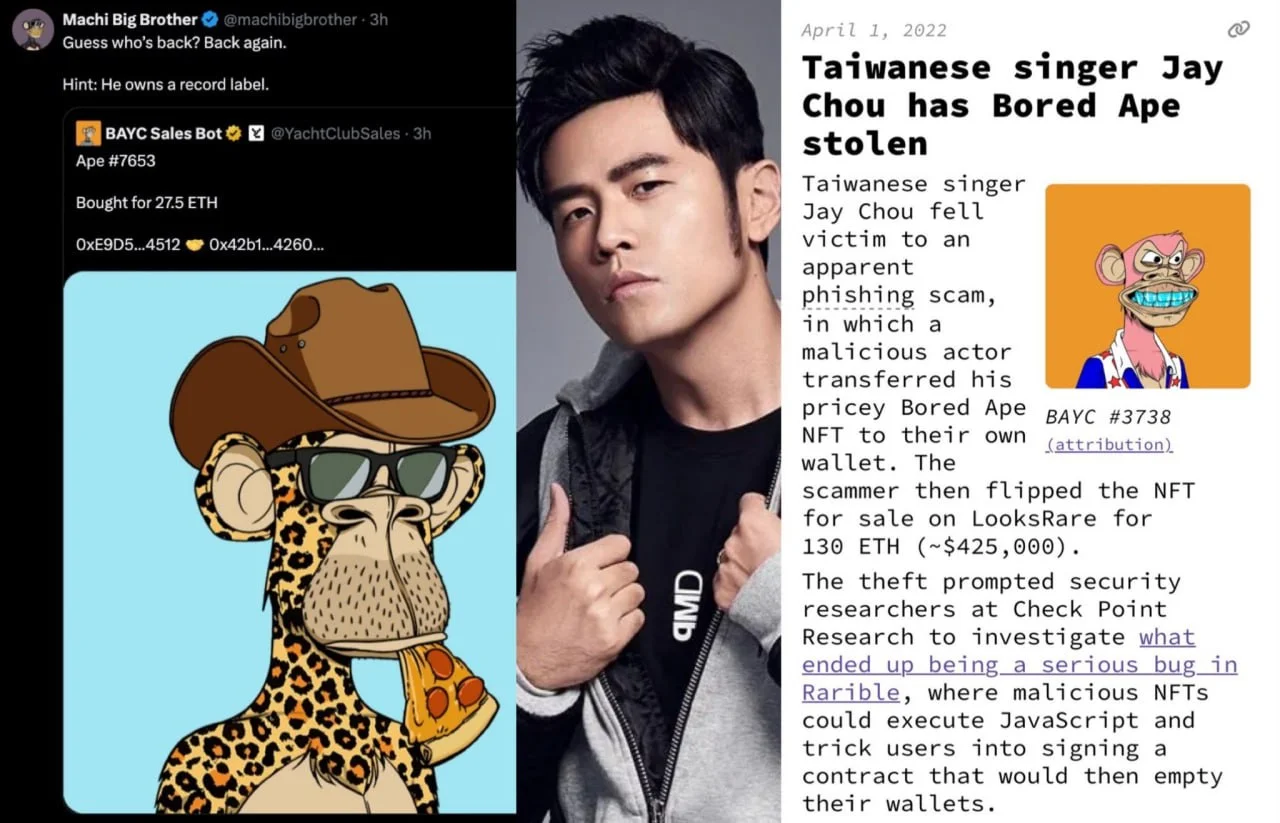 Jay Chou Buys BAYC NFT After Losing #3788 to Scam