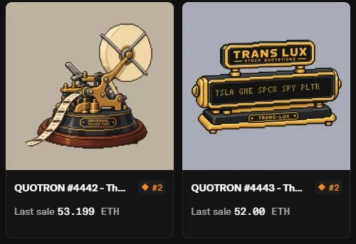 Quotrons NFT Rarity Sweep: 105 ETH in Minutes